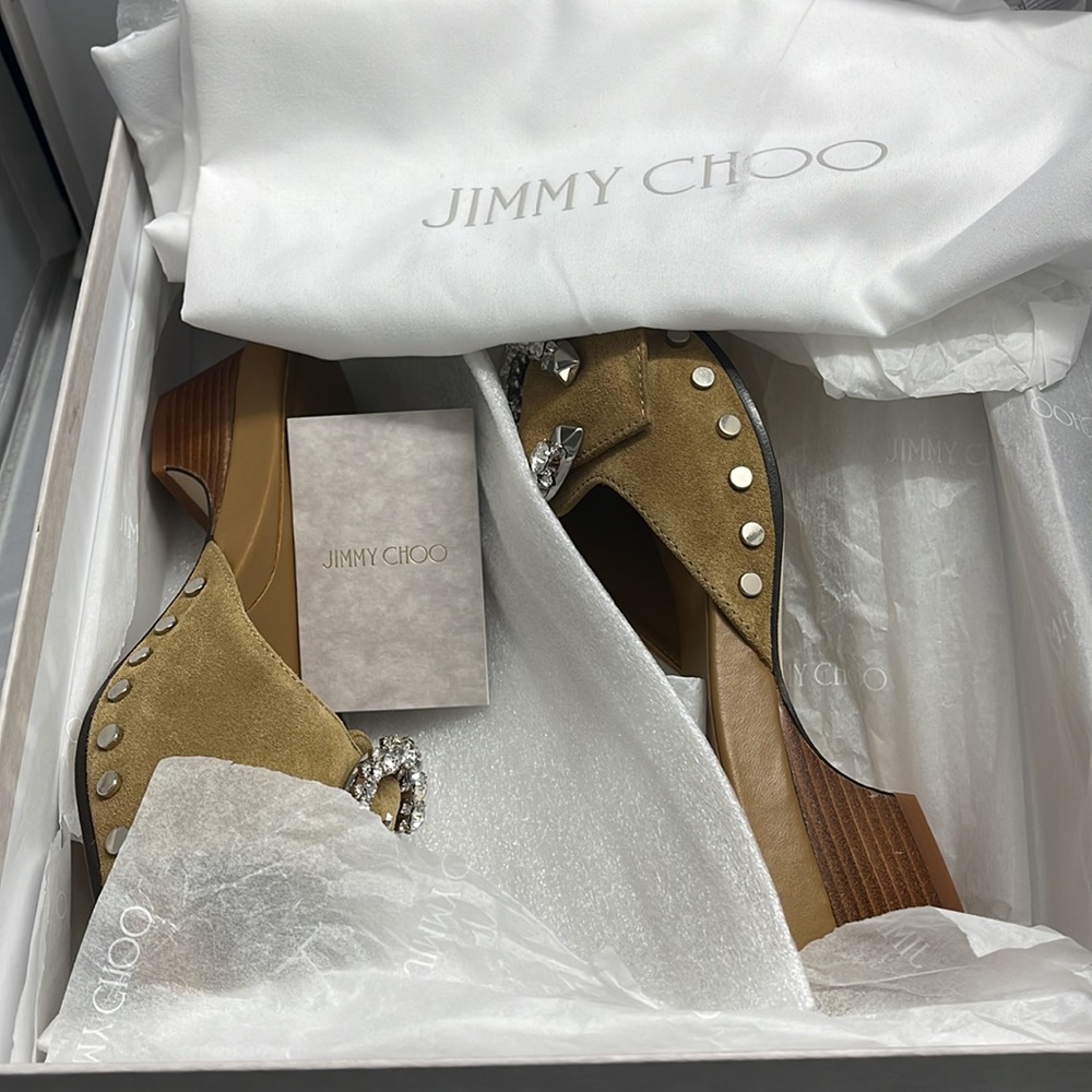 Brand new never worn Jimmy Choo ANISE 95 Gold Liquid Metal Sandal QUI/010 Size36 - Picture 13 of 15